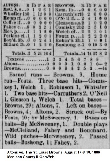 St. Louis Brown vs Altonians, September 1886