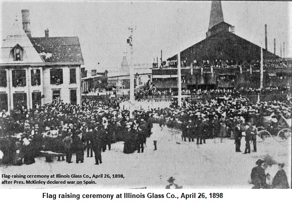 Flag Raising at Illinois Glass Works - April 26, 1898